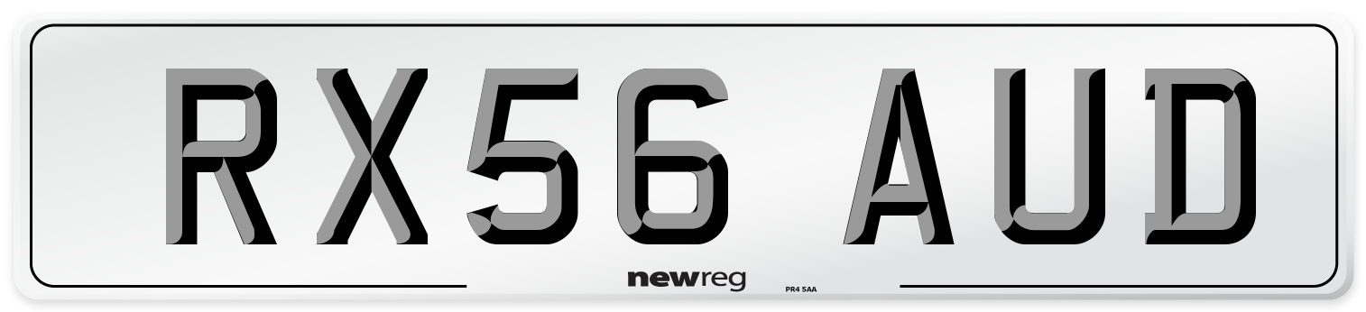 RX56 AUD Number Plate from New Reg